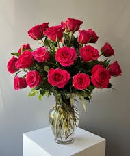 24 Hot Pink Roses