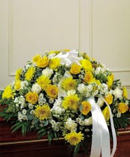 Yellow & White Casket Cover