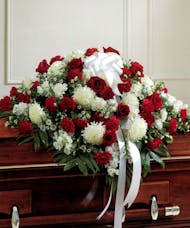 Red & White Casket Cover