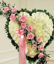 Solid Heart with Pink Roses