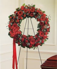 Red Mixed Standing Wreath