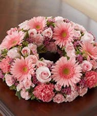 All Pink Cremation Wreath