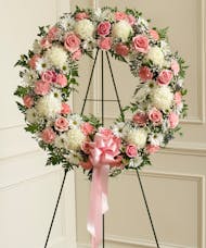 Pink & White Standing Wreath